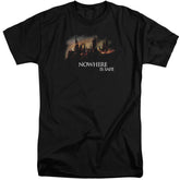 Harry Potter Burning Hogwarts Men's 18/1 Tall Cotton Short-Sleeve T-Shirt